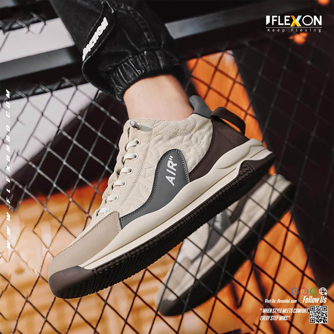 Trendy & Comfortable Sneakers | Beige | Code - FX 3 - Image 2