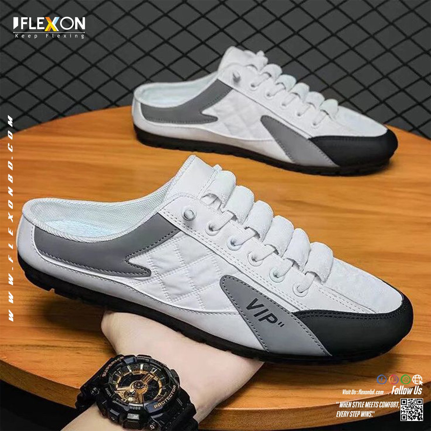 Premium Half Sneakers | White | Code - FX 8